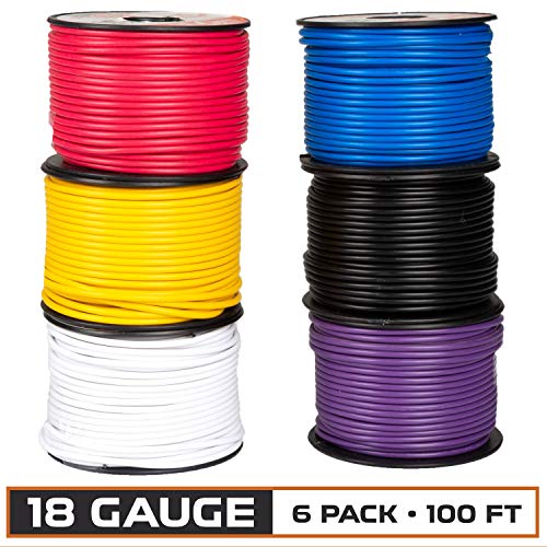 18 Gauge Aluminum Wire 18 Gauge Car Audio Primary Wire - 100ft Red & 100ft Black (200ft Total) For Power, Ground, Remote Primary Electrical Wire - Foto 2