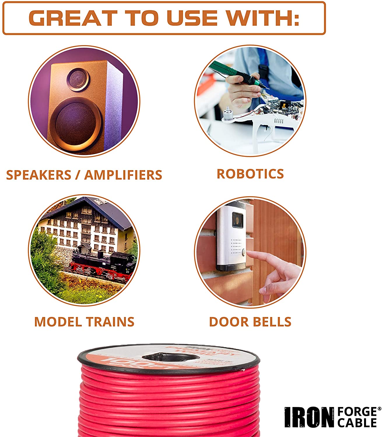 100 ft, 14 Gauge Primary Wire - 10 Pack – Iron Forge Cable