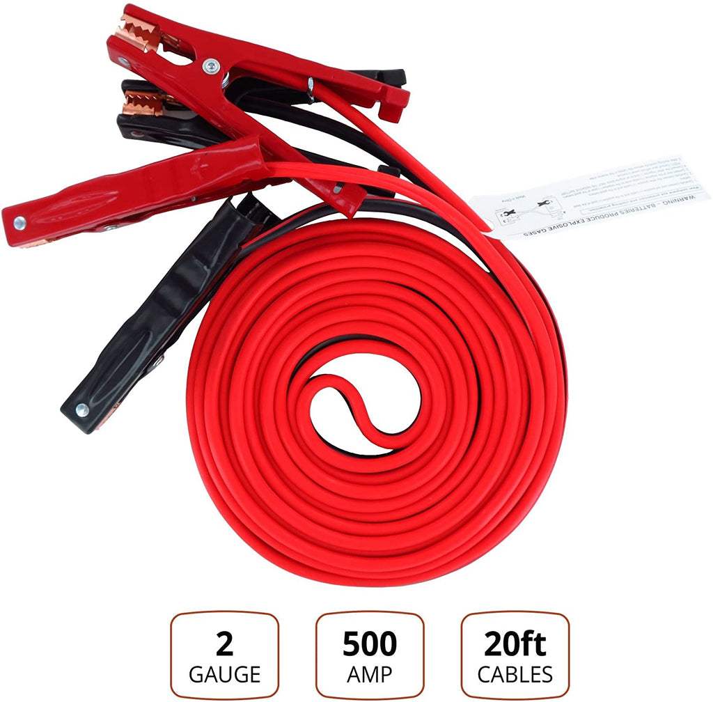 Cableforge Iron Forge Tools Booster Cables in Carry Bag 8 Gauge 20 Foot 400 Amps ...