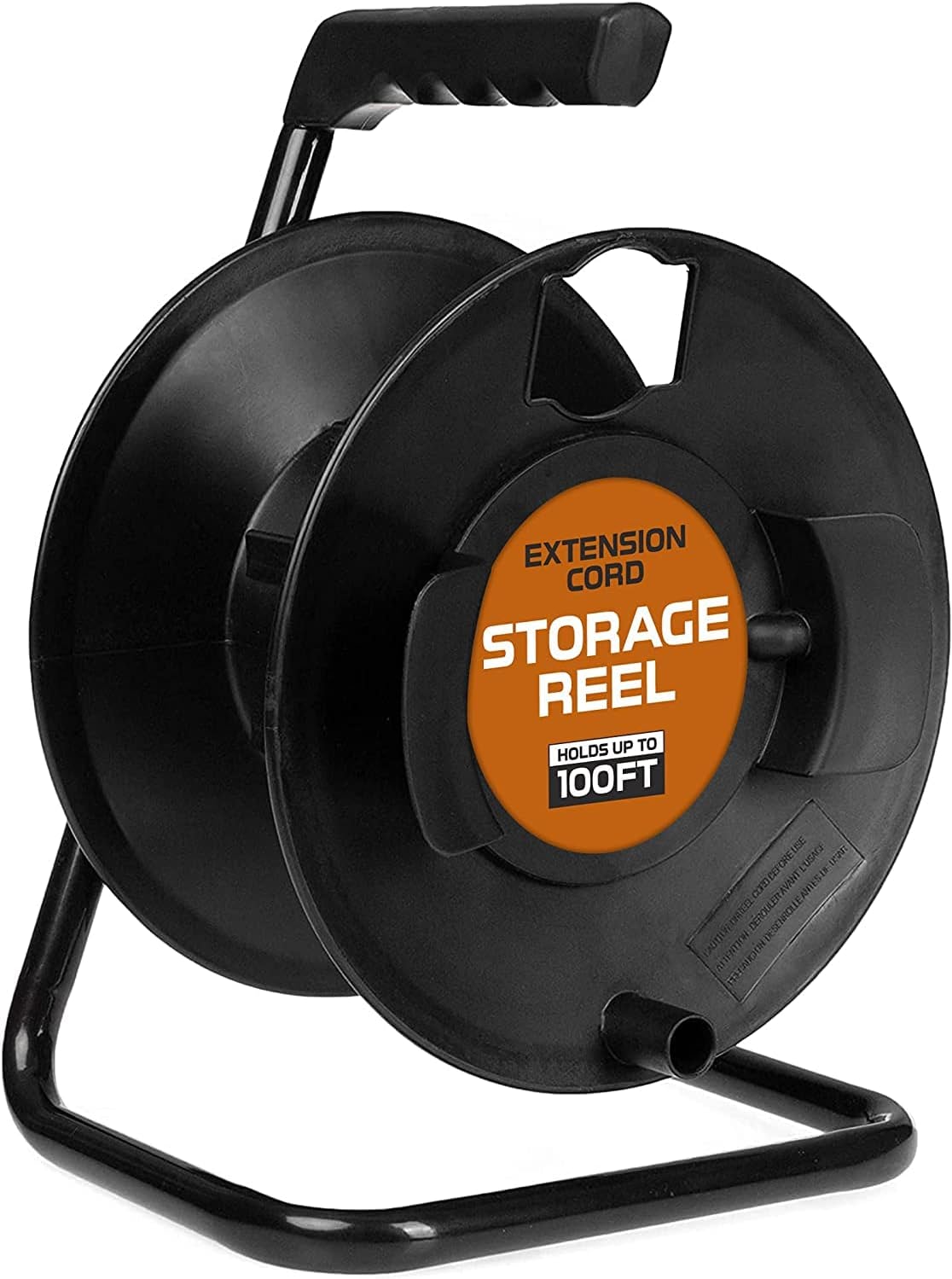 Cableforge Iron Forge Extension Cord Storage Reel-Metal Stand, Black - Portable C ...